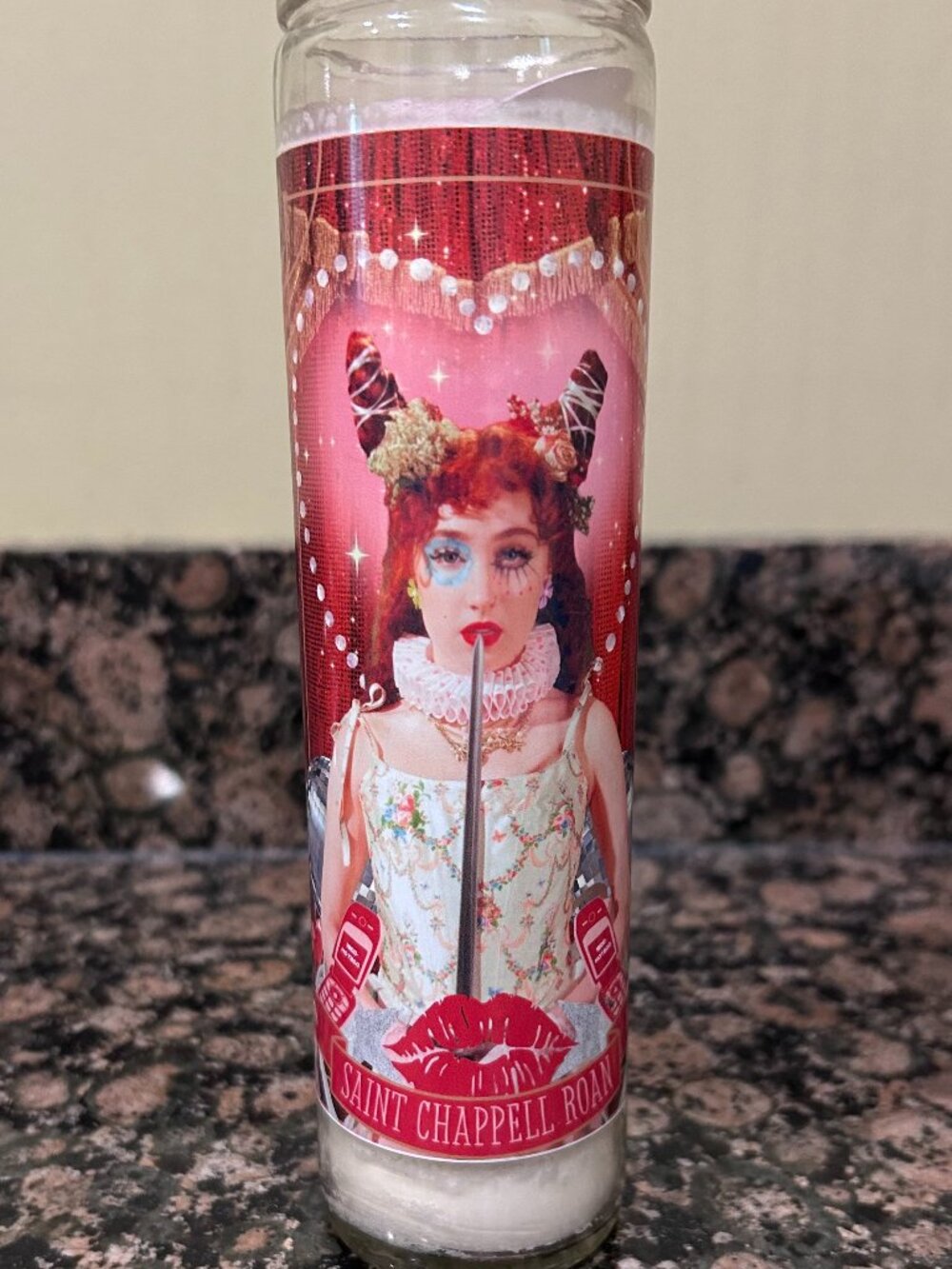 New Luminary and Co. Novelty Chappell Roan 8-In Tall Novelty Altar/Prayer Candle